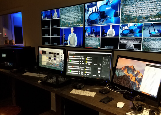 Audio/Visual command center at Victory Life Church